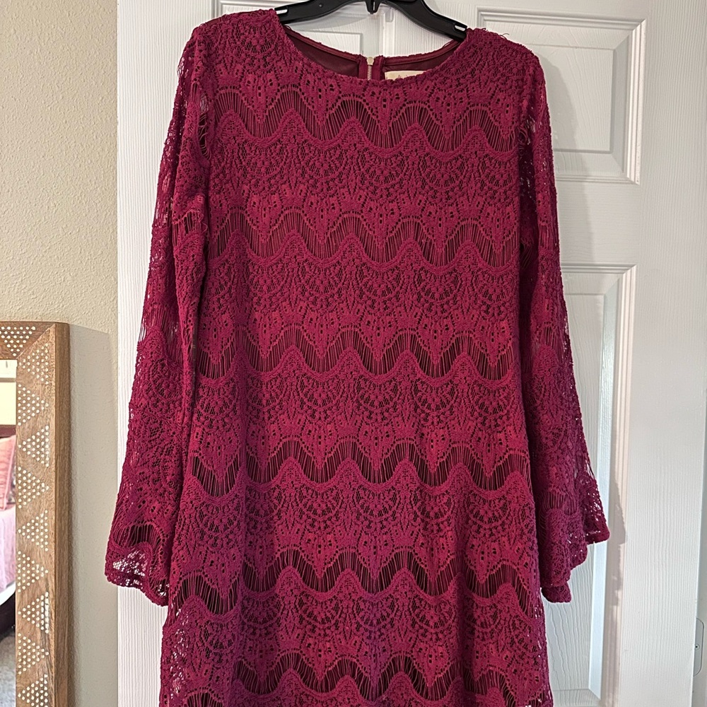 Altar’d State Burgundy Lace Dress